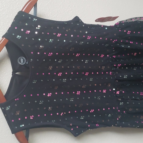 NWT Wonder Nation girls black sequence dress size XXL (18) - Picture 2 of 9